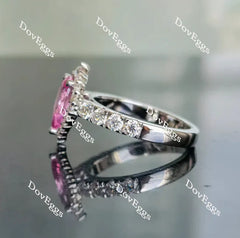 DovEggs halo half eternity pave engagement ring semi-mount only(Exclusively to DovEggs Stones)