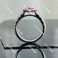 DovEggs halo half eternity pave engagement ring semi-mount only(Exclusively to DovEggs Stones)