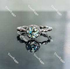 Doveggs vintage bezel engagement ring semi-mount only(Exclusively to DovEggs Stones)