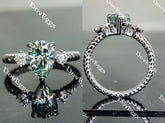 Doveggs three-stones engagement ring semi-mount only(Exclusively to DovEggs Stones)