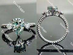 Doveggs three-stones engagement ring semi-mount only(Exclusively to DovEggs Stones)