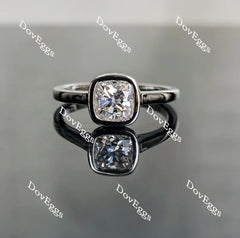 Doveggs bezel pave hidden halo engagement ring semi-mount only(Exclusively to DovEggs Stones)