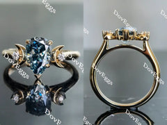 Doveggs half moon three-stone engagement ring semi-mount only(Exclusively to DovEggs Stones)