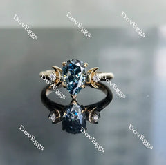 Doveggs half moon three-stone engagement ring semi-mount only(Exclusively to DovEggs Stones)