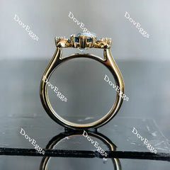 Doveggs half moon three-stone engagement ring semi-mount only(Exclusively to DovEggs Stones)