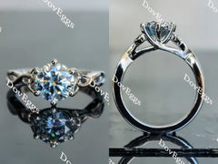 Doveggs hollow out band solitaire engagement ring semi-mount only(Exclusively to DovEggs Stones)