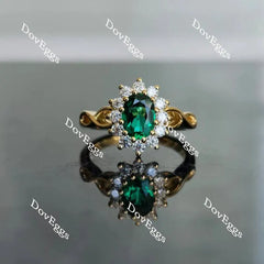 DovEggs floral halo engagement ring only semi-mount only(Exclusively to DovEggs Stones)