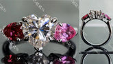 DovEggs three stone engagement ring semi-mount only(Exclusively to DovEggs Stones)