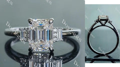 DoveEggs side stone engagement ring only semi-mount only(Exclusively to DovEggs Stones)