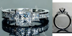 DovEggs channel set three-stone engagement ring semi-mount only(Exclusively to DovEggs Stones)