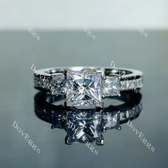 DovEggs channel set three-stone engagement ring semi-mount only(Exclusively to DovEggs Stones)