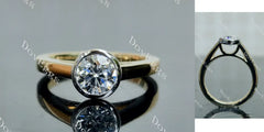 Doveggs solitaire bezel engagement ring semi-mount only(Exclusively to DovEggs Stones)