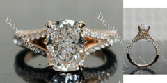 Emily's Hope split shanks pave half eternity engagement ring semi-mount only(Exclusively to DovEggs Stones)