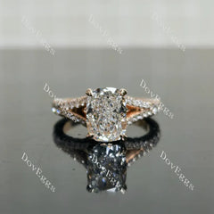 Emily's Hope split shanks pave half eternity engagement ring semi-mount only(Exclusively to DovEggs Stones)