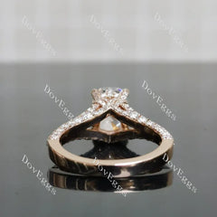 Emily's Hope split shanks pave half eternity engagement ring semi-mount only(Exclusively to DovEggs Stones)