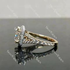 DovEggs halo split shanks engagement ring semi-mount only(Exclusively to DovEggs Stones)