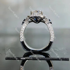 DovEggs pave halo engagement ring semi-mount only(Exclusively to DovEggs Stones)