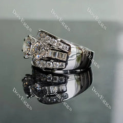 Doveggs three stones channel set engagement ring only semi-mount only(Exclusively to DovEggs Stones)