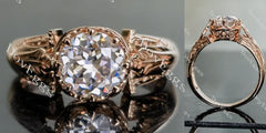 Doveggs vintage solitaire engagement ring semi-mount only(Exclusively to DovEggs Stones)