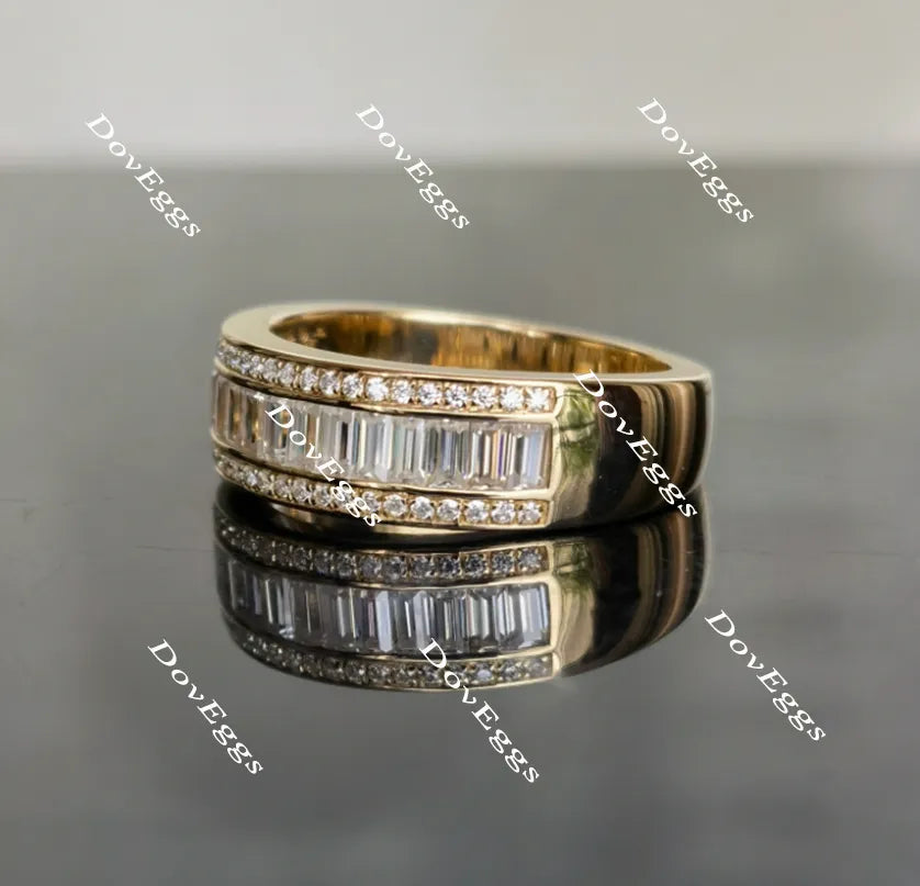 Doveggs half eternity channel set moissanite/lab grown diamond wedding band-4mm band width