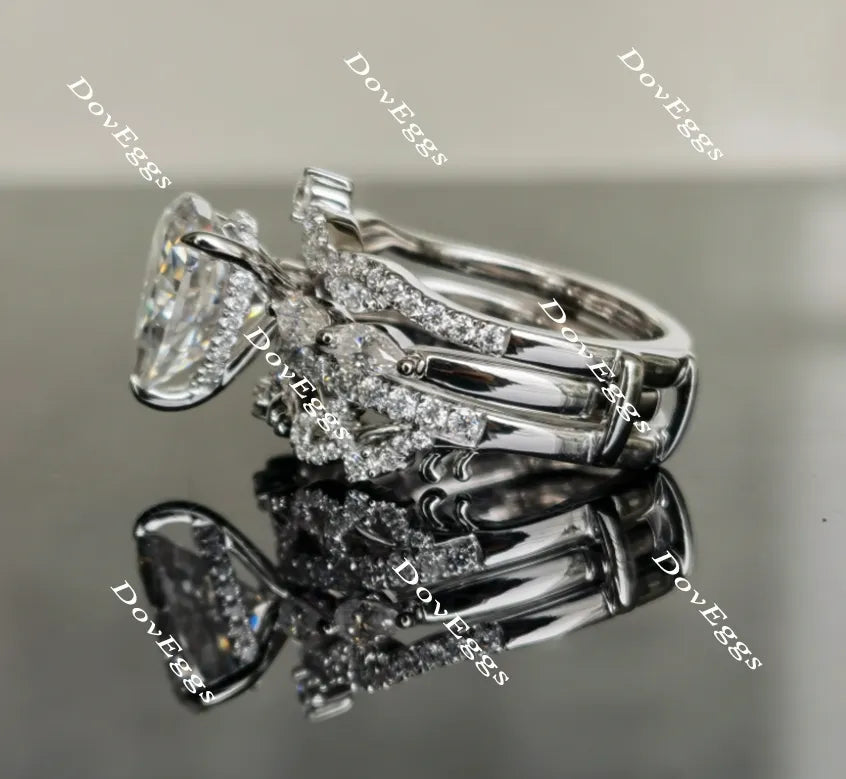 Doveggs round art deco moissanite/lab grown diamond enhancer/wedding band-5.6mm band width