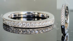 Doveggs round pave moissanite/lab grown diamond wedding band-2.5mm band width