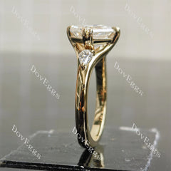 Doveggs three stones split shanks engagement ring semi-mount only(Exclusively to DovEggs stones)