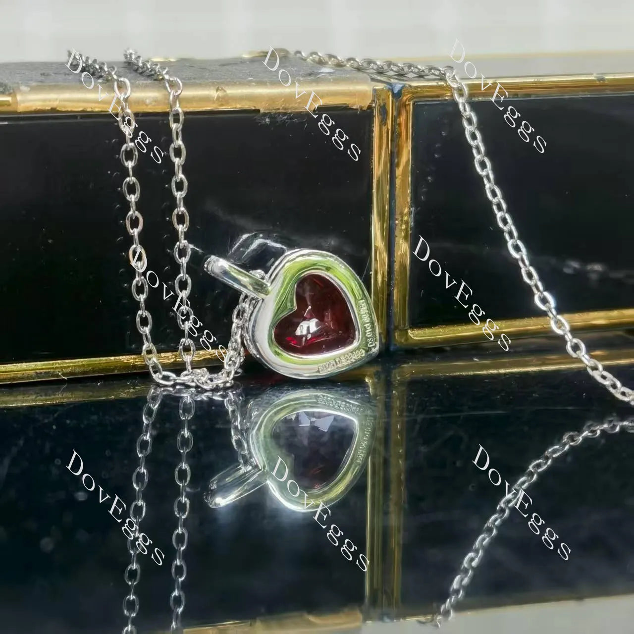 Doveggs sterling silver 3ct heart colored gem pendant necklace (pendant only)