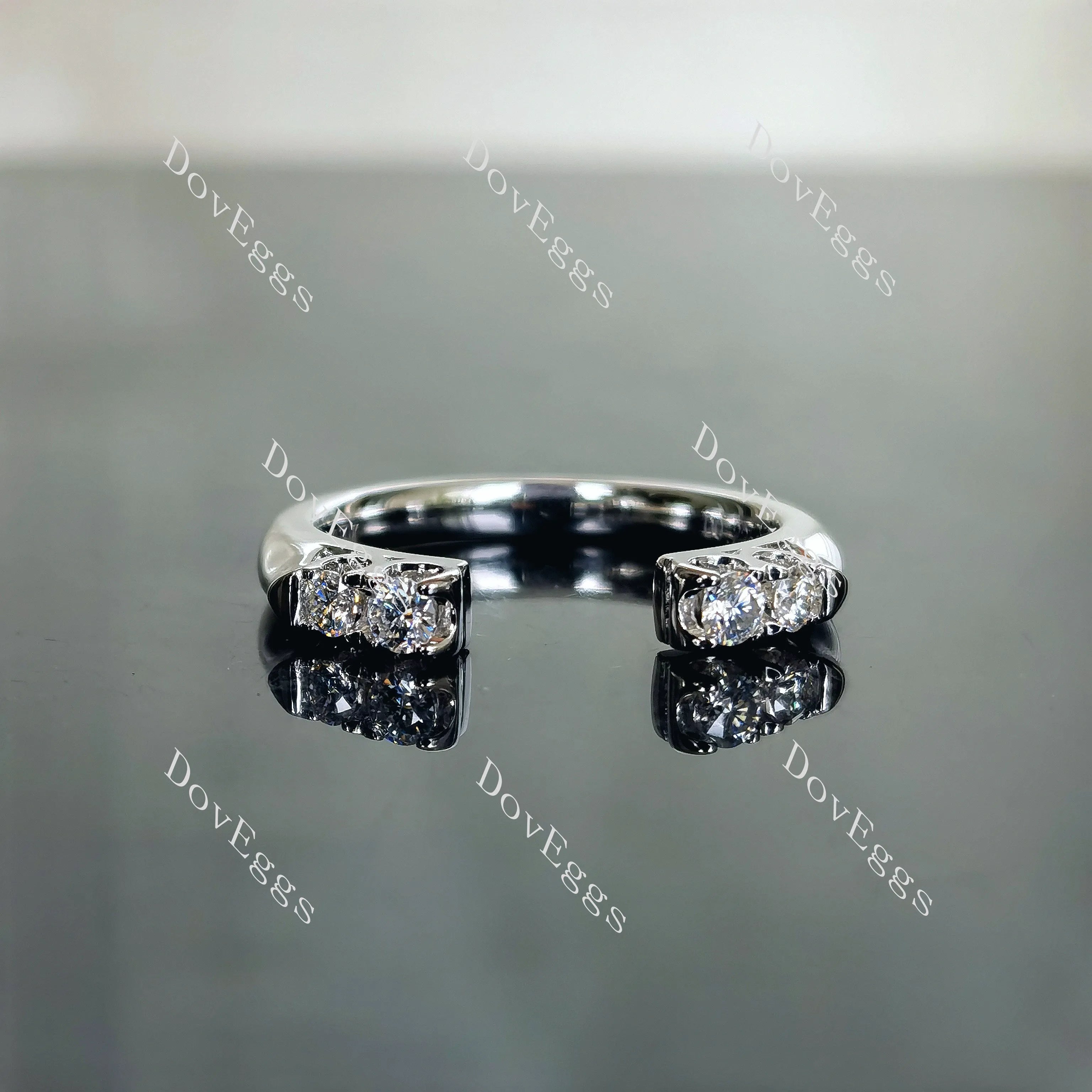 Doveggs round pave moissanite/lab grown diamond wedding band-2.3mm band width