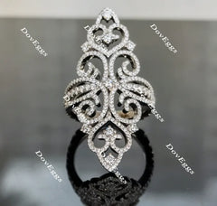 Doveggs art deco moissanite/lab grown diamond wedding band-3.2mm band width
