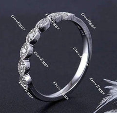 Doveggs Half eternity stacking infinity moissanite/lab diamond wedding band-1.7mm band width