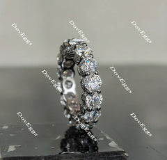 Doveggs round full eternity moissanite/lab grown diamond wedding band-4mm band width