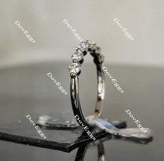 Doveggs round seven stone moissanite/lab grown diamond wedding band-2.0mm band width