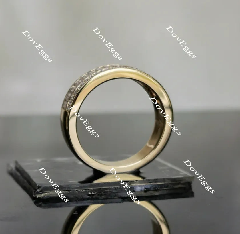 Doveggs half eternity channel set moissanite/lab grown diamond wedding band-4mm band width