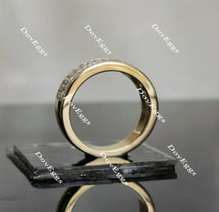 Doveggs half eternity channel set moissanite/lab grown diamond wedding band-4mm band width