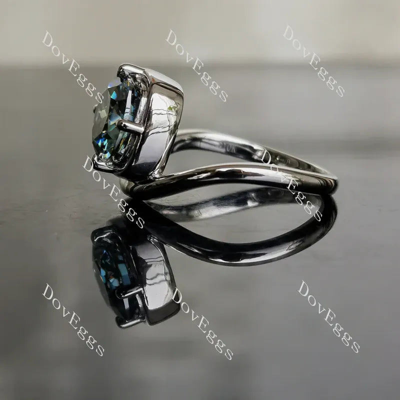 Doveggs bezel solitaire engagement ring semi-mount only(Exclusively to DovEggs Stones)