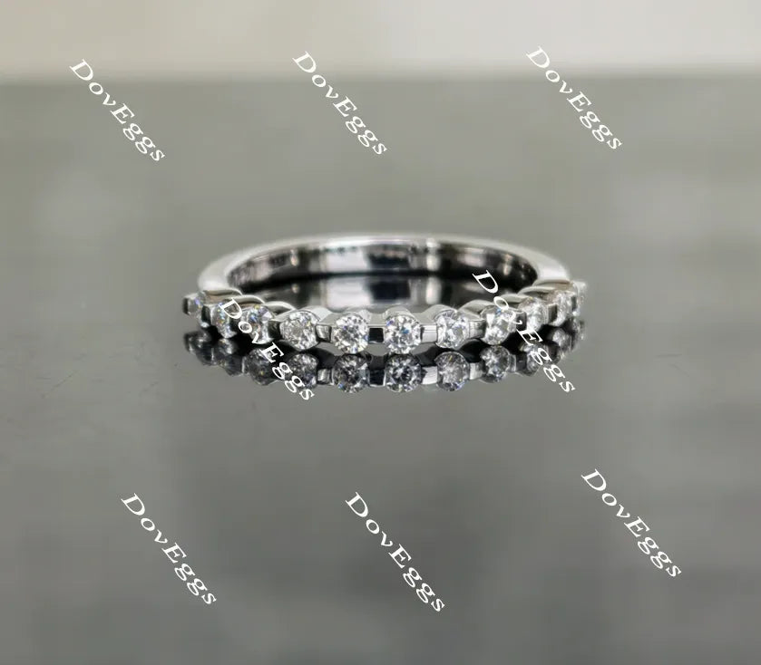 Doveggs round moissanite/lab grown diamond wedding band-2.0mm band width