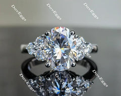 Teia Lily Oval side stone engagement ring only semi-mount only(Exclusively to DovEggs Stones)