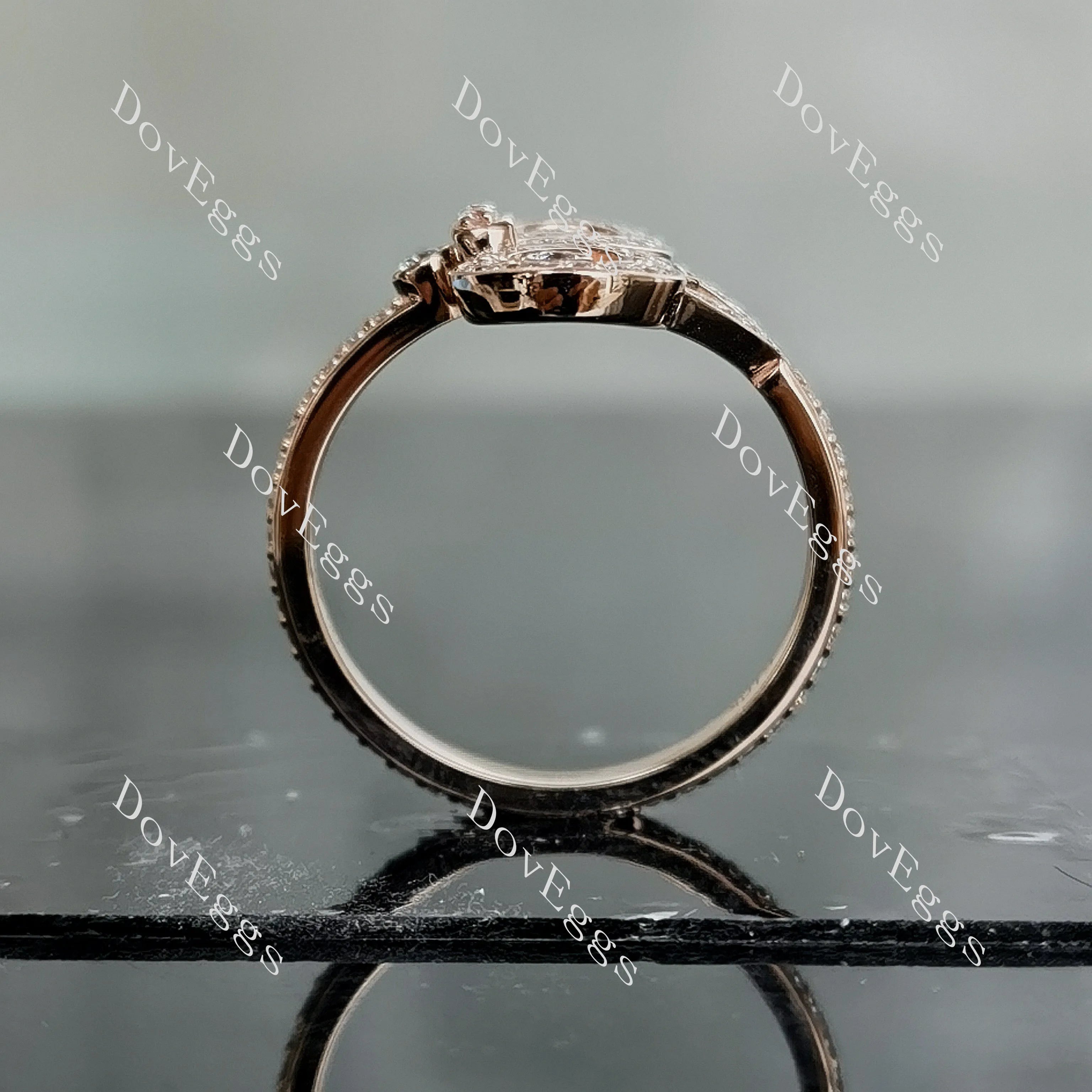 Fleur-de-lis round pave moissanite/lab grown diamond wedding band-2.2mm band width