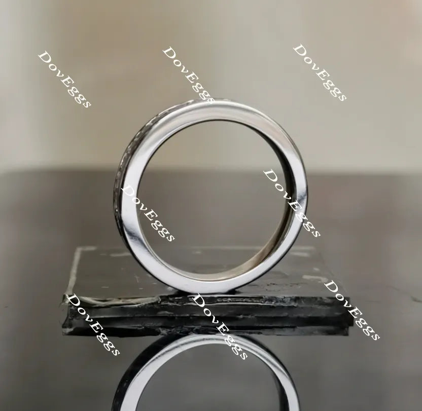 Doveggs princess channel set moissanite/lab grown diamond wedding band (wedding band only)-3mm band width