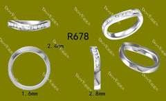 Doveggs channel set curved moissanite/Lab grown diamond wedding band for women-2.8mm band width