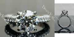 The Gentry Round Pave 3/4 Eternity Lab Grown Diamond Engagement Ring