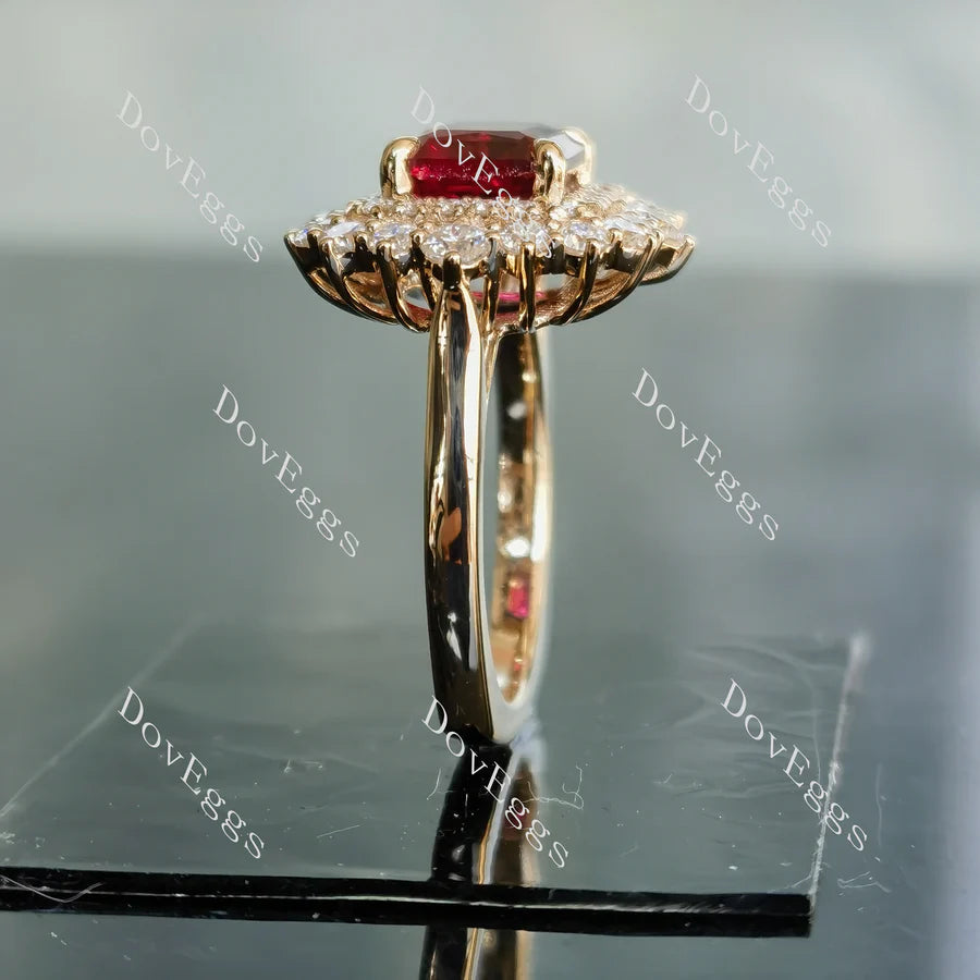 Doveggs east-west halo engagement ring only semi-mount only(Exclusively to DovEggs Stones)