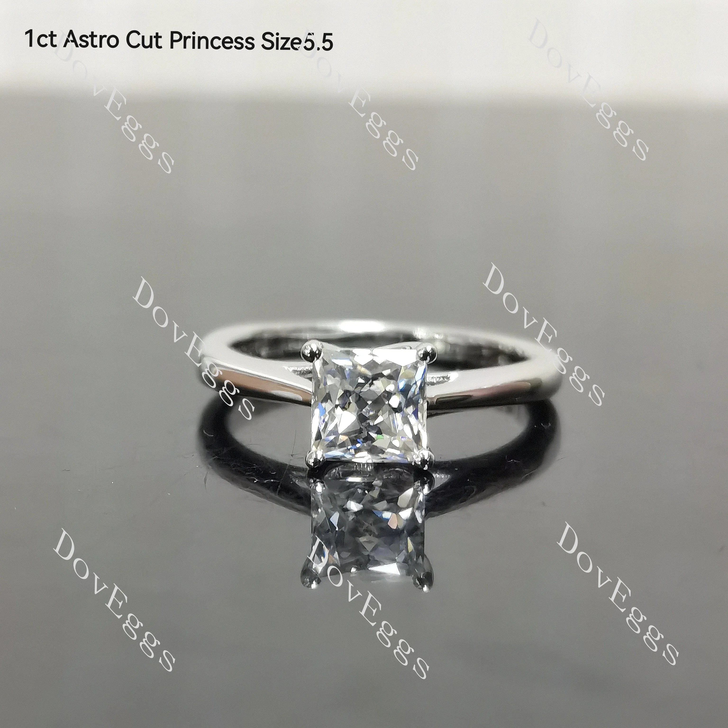 (Size 4.75-7.5) Doveggssterling silver moissanite engagement ring