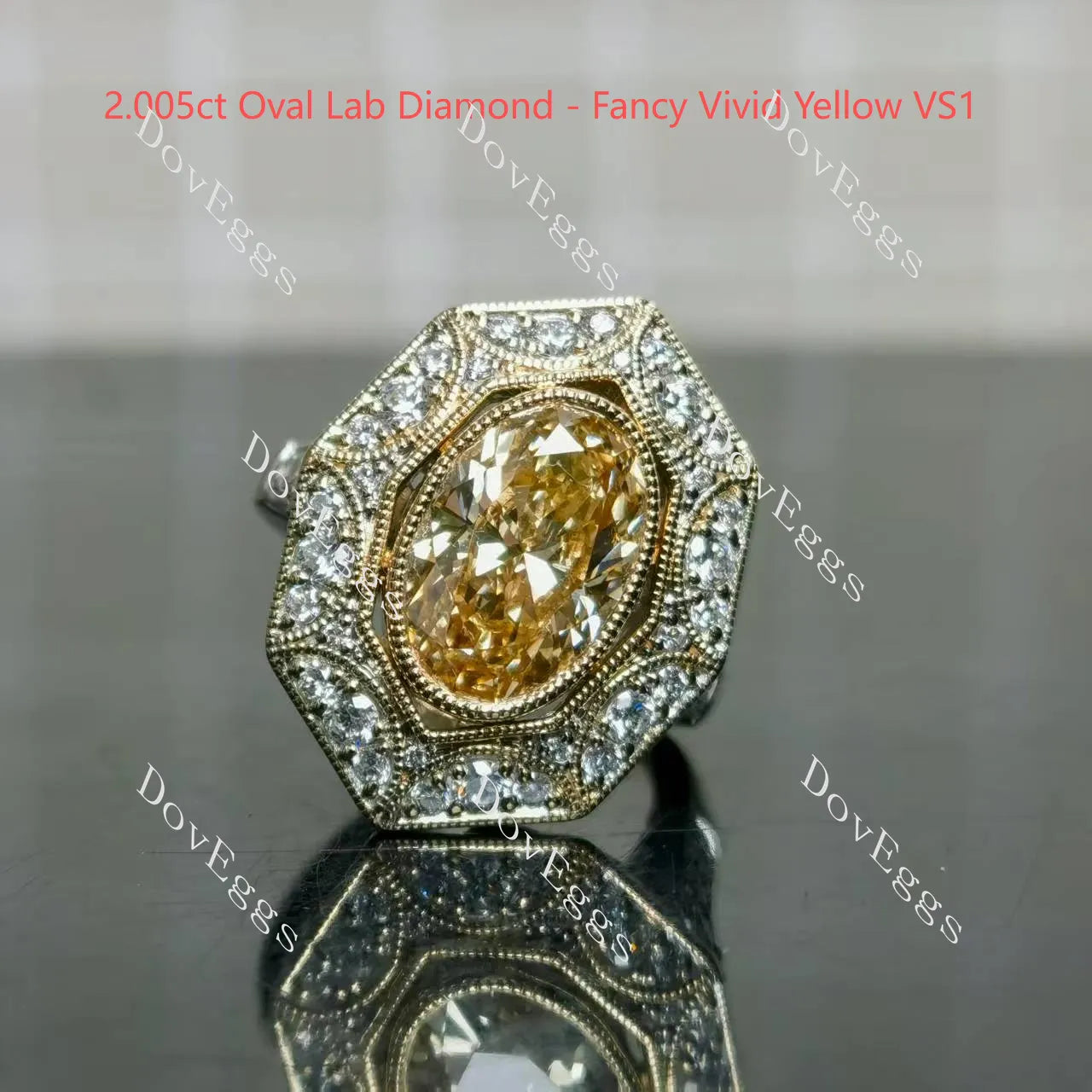 DovEggs halo vintage engagement ring semi-mount only(Exclusively to DovEggs Stones)