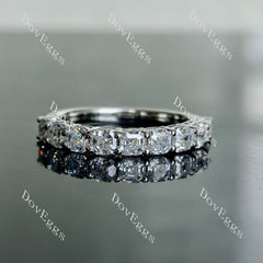 Doveggs asscher half eternity pave moissanite wedding band-2.1mm band width