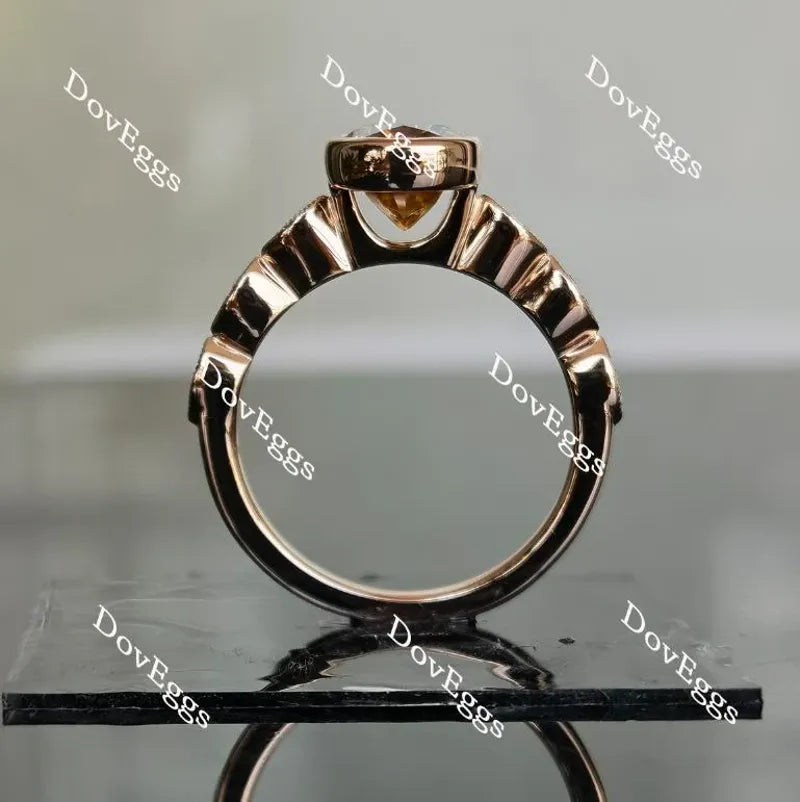 Doveggs bezel art deco engagement ring semi-mount only(Exclusively to DovEggs stones)