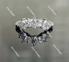 Doveggs crown moissanite /lab grown diamond engagement ring wedding band-2.0mm band width