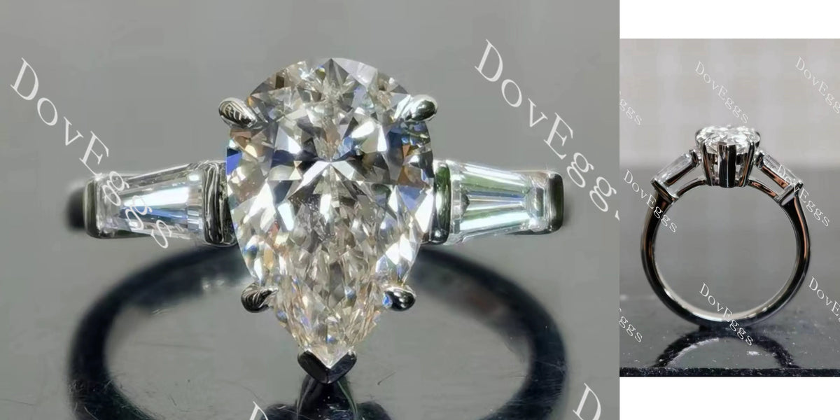The Maddox Pear Three Stone Lab Grown Diamond Engagement Ring