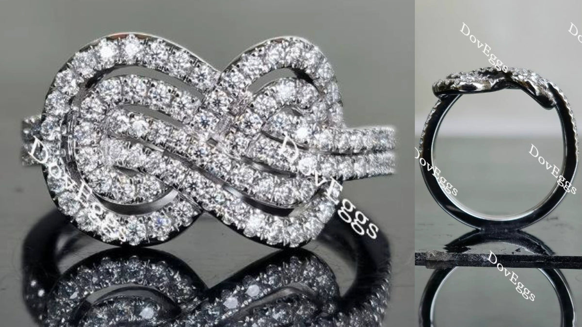 Doveggs round Infinity Knot moissanite/lab grown diamond wedding band-2.6mm band width